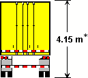 Rear view of a truck illustrating the height limit
